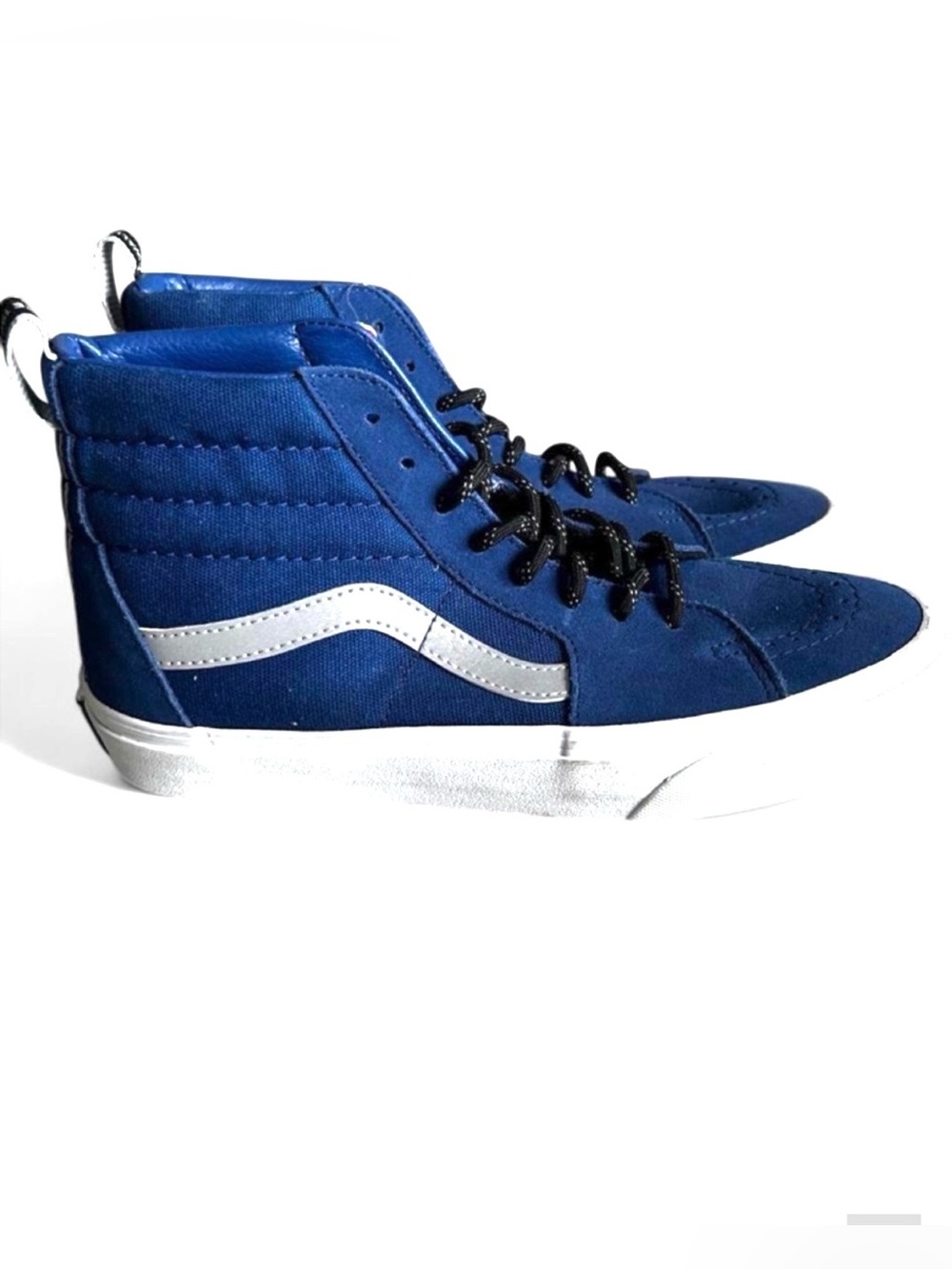 🦋VANS Size 8 Sk8-Hi OTW Webbing sneakers in blue with a reflective Sidestripe